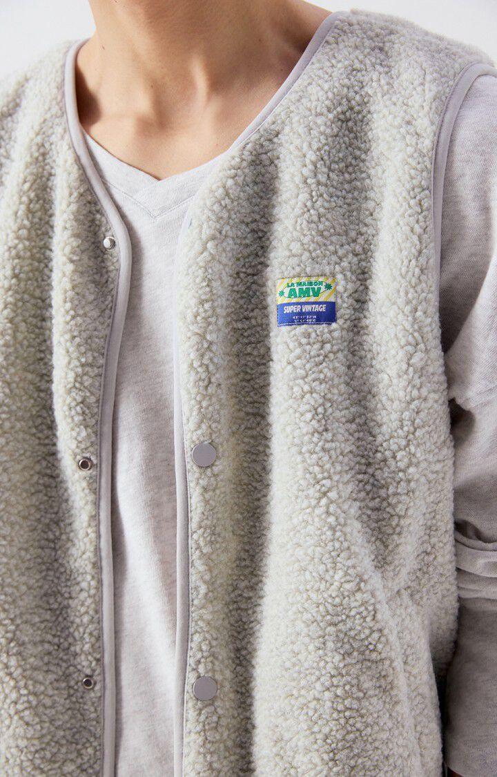 American Vintage Hoktown Teddyfleece Weste Polar Chine Meliert Herren hellgrau